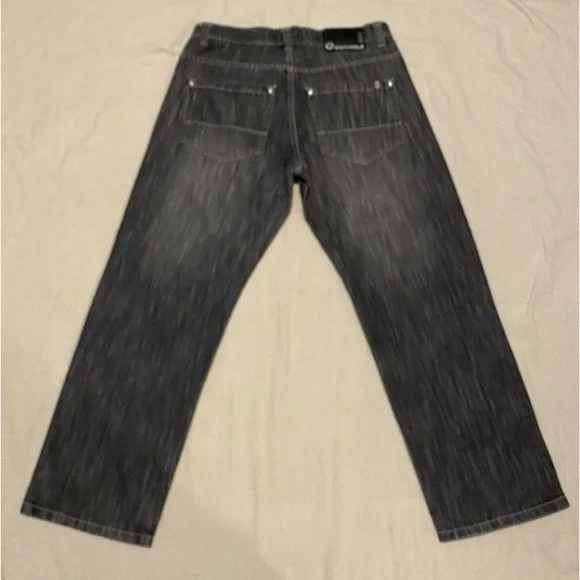 SouthPole 4180 Black Jeans Mens Size 36x32 Street Wear Baggy Denim Trouser Pants